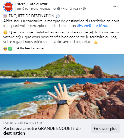 Facebook Esterel Enquete