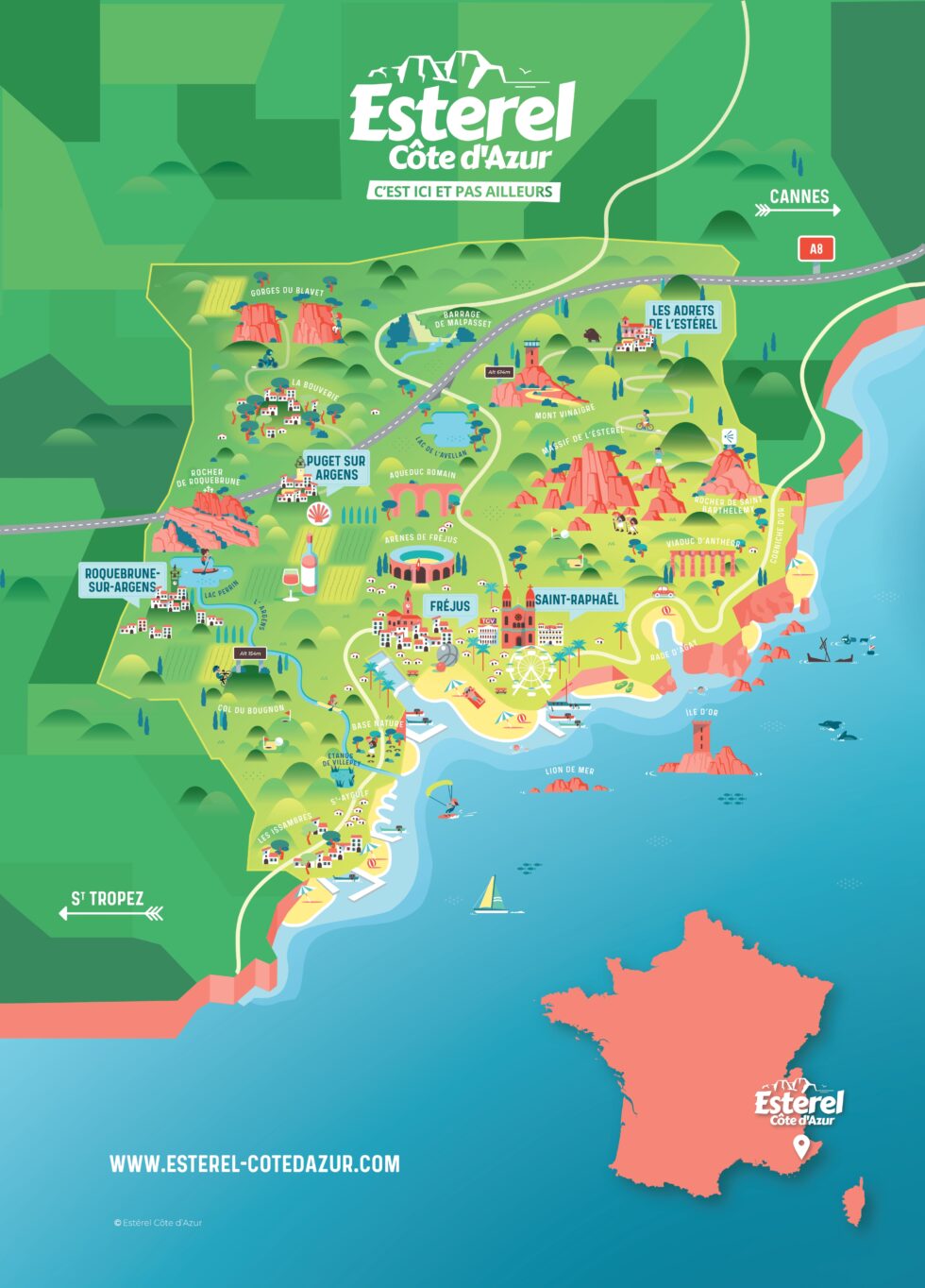 Carte du territoire Estérel Côte d'Azur